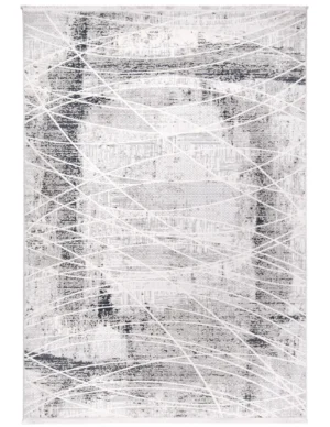 Tapete para sala moderno Boutique con líneas abstractas crema y gris