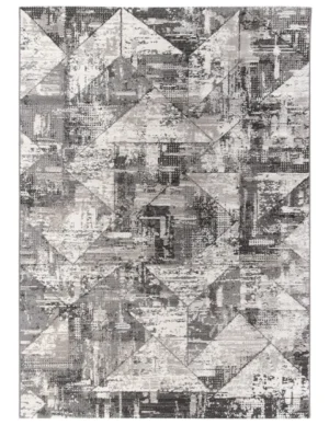 Tapete para Sala Moderno Brena Gris Geométrico